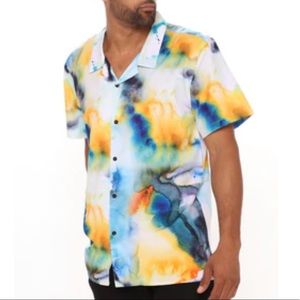 Fashion Nova Men Watercolor short sleeve shirt